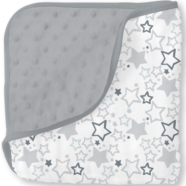 Одеяло из муслина с флисом SwaddleDesigns Snuggle Blanket, Starshine Shimmer Sterling