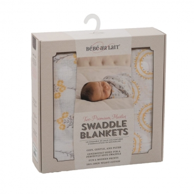 Пеленки для новорожденных из муслина Bébé au Lait, большие, Wildflower and Halo
