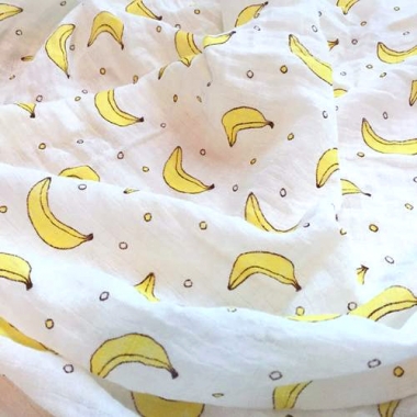 Муслиновая пеленка для новорожденных с бамбуком Diva большая, Banana