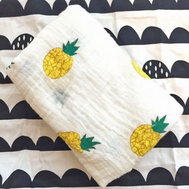 Муслиновая пеленка для новорожденных с бамбуком Diva большая, Pineapple