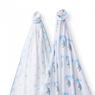 Набор пеленок SwaddleDesigns - Swaddle Duo, Circus Fun Blue