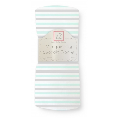 Детская пеленка тонкая SwaddleDesigns Маркизет, Simple Stripes Pstl SeaCrystal