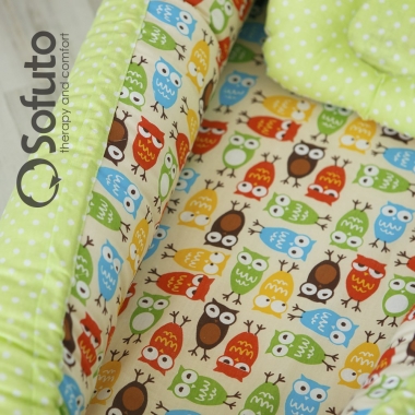 Кокон-гнездышко для новорожденных Babynest Owl sand