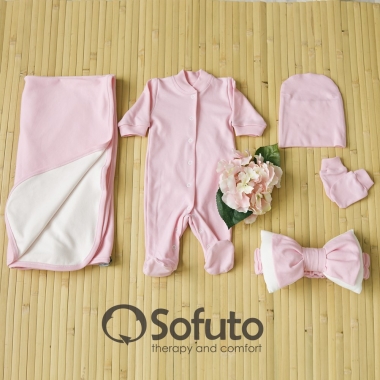 Комплект на выписку из роддома лето Rose simple (5 предметов)
