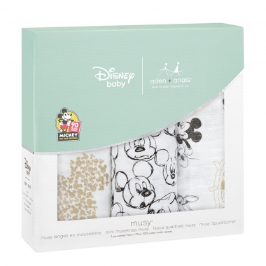 Пеленки для новорожденных муслиновые средние Aden&Anais, набор 3, Mickey