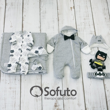 Комплект на выписку холодная зима, Baby Batman (7 предметов)
