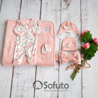 Комплект на выписку из роддома холодное лето Vintage Poudre (6 предметов)