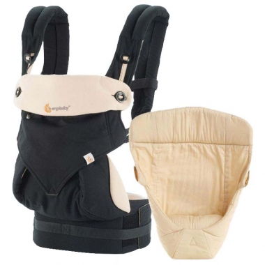 Комплект эргорюкзак Ergobaby 360 Bundle Of Joy - Black/Camel + вкладыш для новорожденных