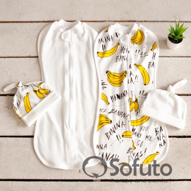 Комплект пеленок-коконов для новорожденных, Bananas