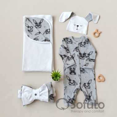 Комплект на выписку летний, Rabbit (4 предмета)