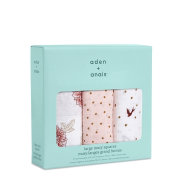 Муслиновые пеленки Aden&Anais для новорожденных средние, набор 3, Dahlias