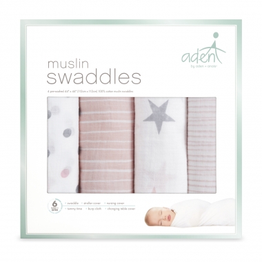 Муслиновые пеленки Aden by Aden&Anais, большие, набор 4, Doll