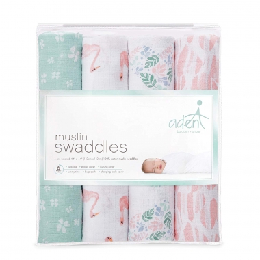 Муслиновые пеленки Aden by Aden&Anais, большие, набор 4, Briar rose