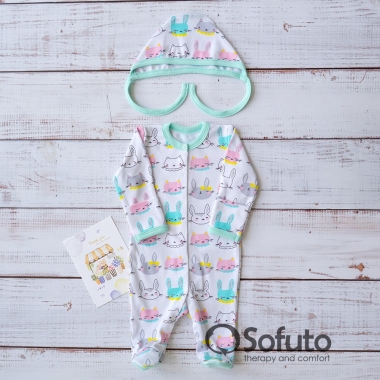 Комплект на выписку демисезонный, Bunny mint (6 предметов)
