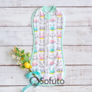 Комплект пеленок-коконов для новорожденных, Mint Bunny