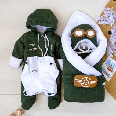 Комплект на выписку холодная зима Aviator (6 предметов)
