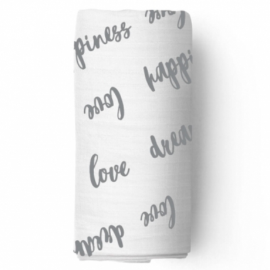 Муслиновая пеленка для новорожденных Adam Stork большая, Happiness