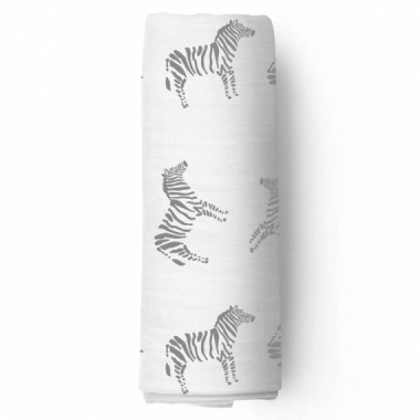 Муслиновые пеленки для новорожденных Adam Stork большие, набор 2, Zebra/Happiness