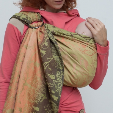 Слинг с кольцами для новорожденных Karaush Amira Wood Lilly с бамбуком