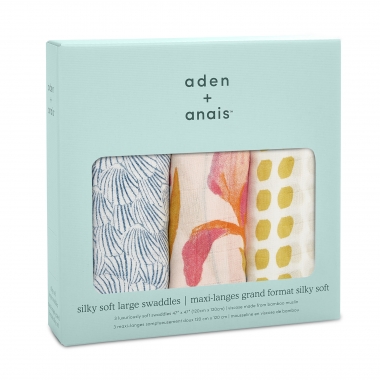 Бамбуковые пеленки для новорожденных Aden Anais большие, набор 3, Marine Gardens