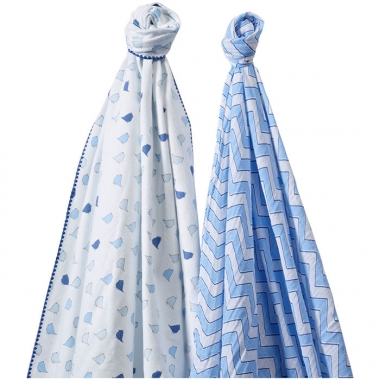 Набор пеленок SwaddleDesigns Swaddle Duo BL Chickies/Chevron