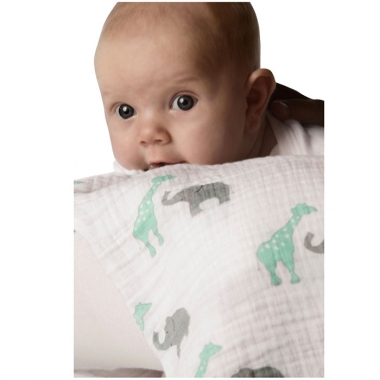 Пеленка детская тонкая SwaddleDesigns Маркизет SC Giraffe/Elephant