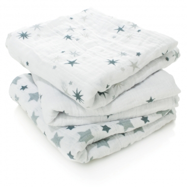 Муслиновые пеленки для новорожденных Aden&Anais средние, набор 3, Twinkle