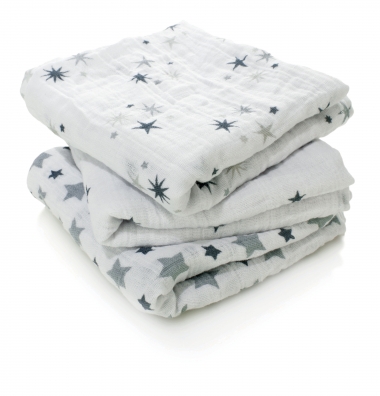 Муслиновые пеленки для новорожденных Aden&Anais средние, набор 3, Twinkle