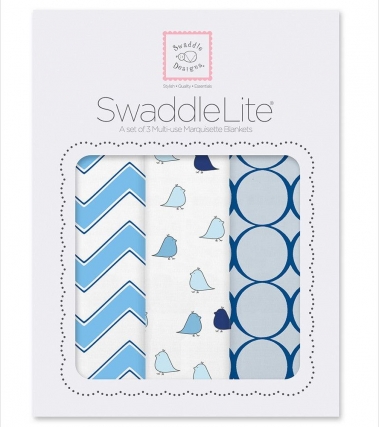 Набор пеленок SwaddleDesigns - SwaddleLite, Chic Chevron Lite Blue