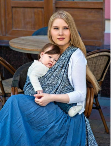 Слинг-шарф Didymos Indio (Prima) темно-сине-белый