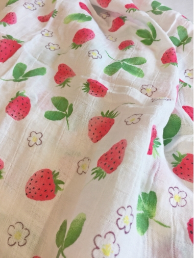 Муслиновая пеленка для новорожденных с бамбуком Diva большая, Strawberry