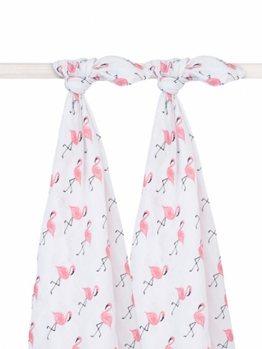 Муслиновые пеленки для новорожденного Jollein, большие, Flamingo
