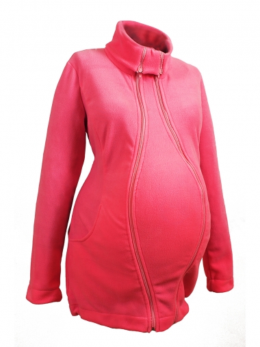 Флисовая слингокуртка и куртка для беременных, коралловый