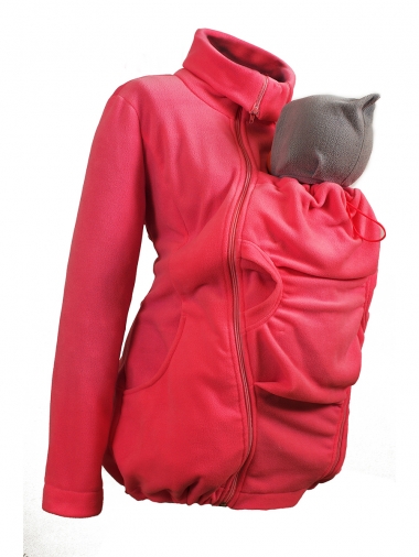Флисовая слингокуртка и куртка для беременных, коралловый