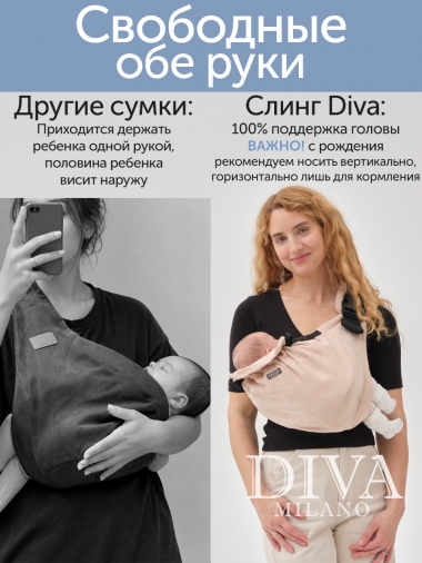 Слинг сумка на бедро с рождения Diva Milano, Luna