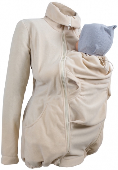 Флисовая слингокуртка и куртка для беременных, бежевый
