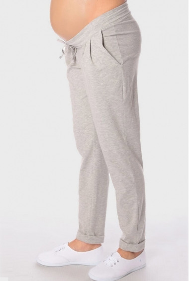 Брюки для беременных и родивших полуспорт, серый меланж