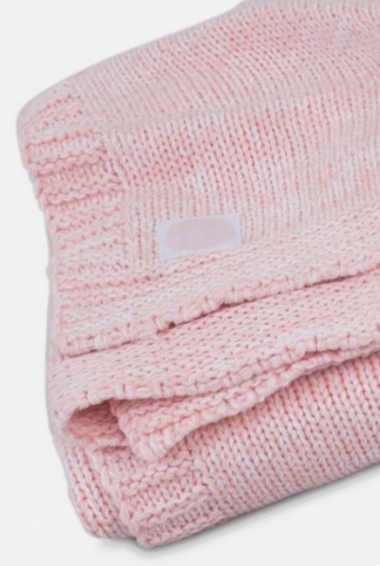 Плед для новорожденного вязаный Jollein Melange, розовый, средний