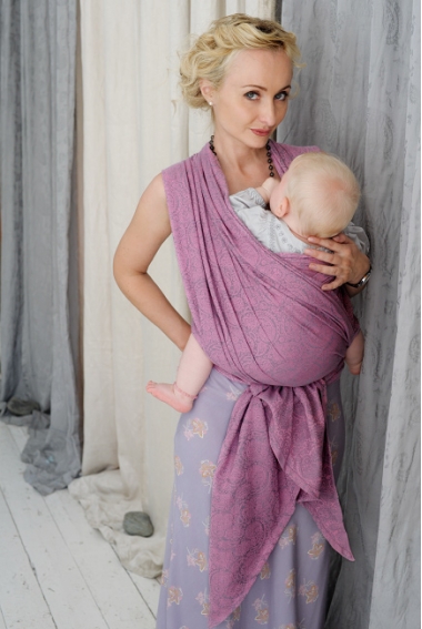 Слинг-шарф Ellevill Paisley Linen Silver-Pink