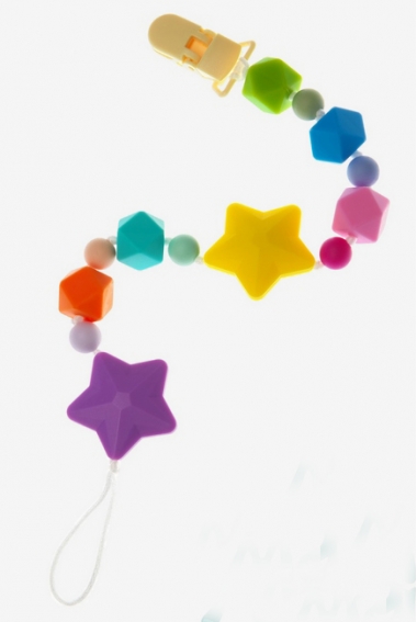 Силиконовый держатель на клипсе Звездопад, фиолетовый