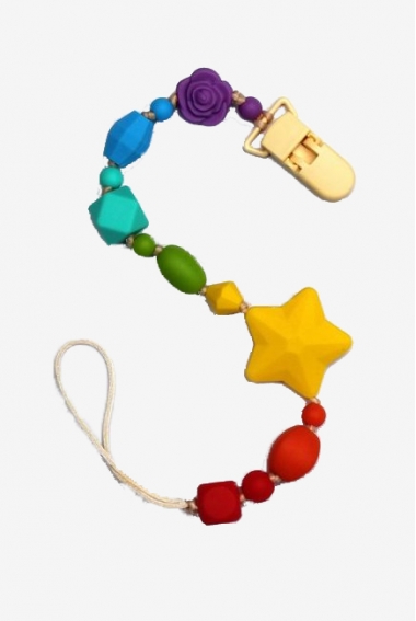 Силиконовый держатель на клипсе Радуга