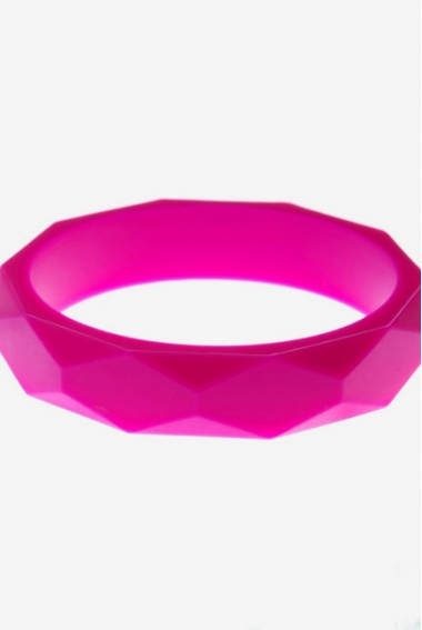 Молочный браслет из пищевого силикона, фуксия