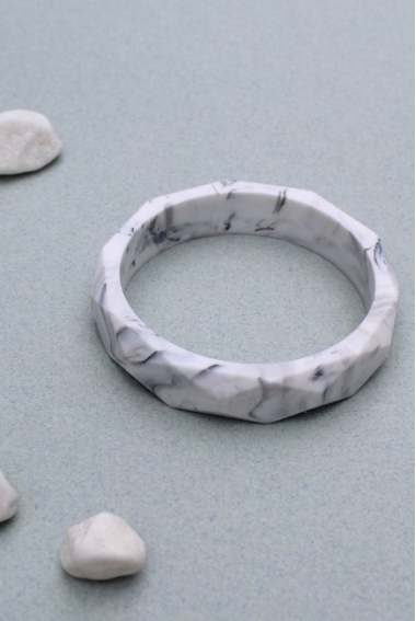 Молочный браслет из пищевого силикона, мраморный