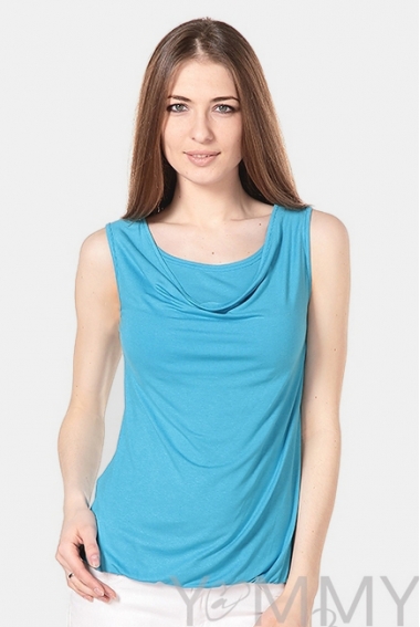 Блуза для кормящих и беременных с вырезом "качели", бирюза