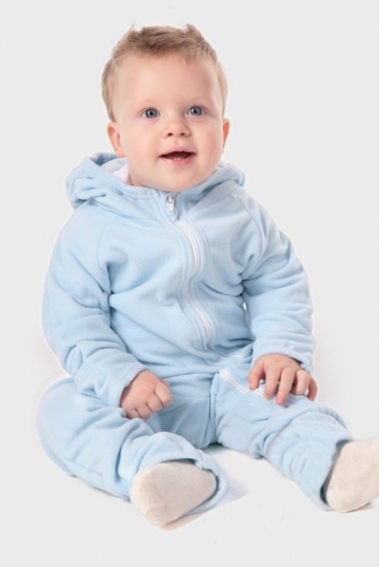 Флисовая поддева (флисовый комбинезон), светло-голубой