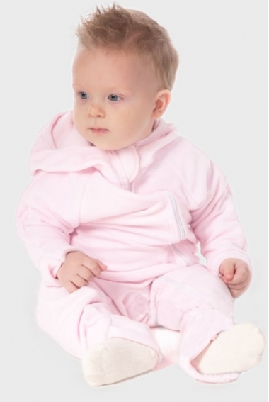 Флисовая поддева (флисовый комбинезон), светло-розовый