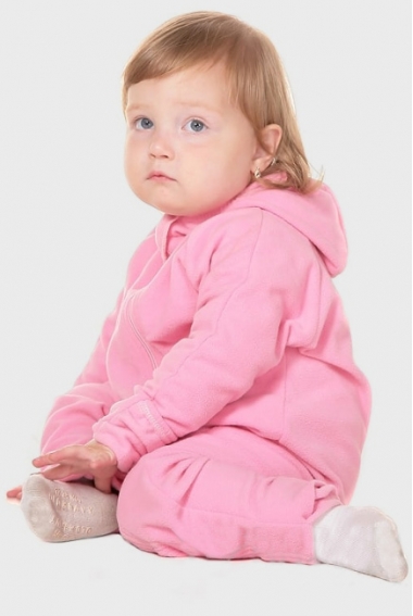 Флисовая поддева (флисовый комбинезон), розовый