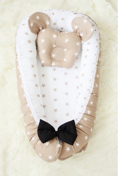 Кокон-гнездышко для новорожденных Babynest Latte Dzhentlmen