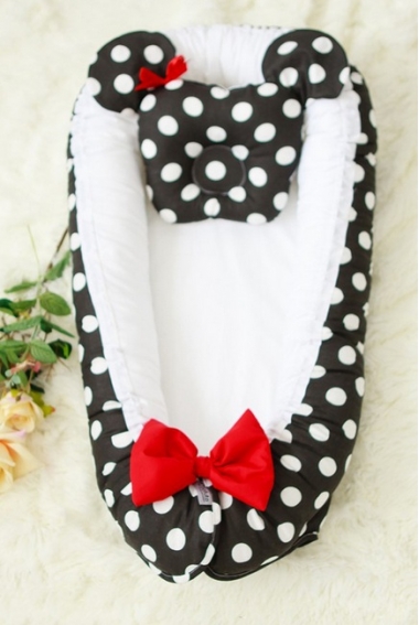 Гнездышко-кокон для новорожденных Babynest Minnie black