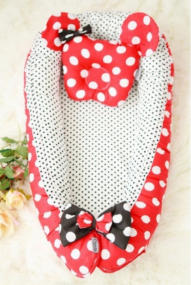 Гнездышко для новорожденных Babynest Minnie red dots